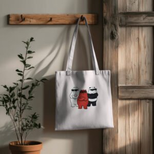 Cute Trio Panda Tote Bags